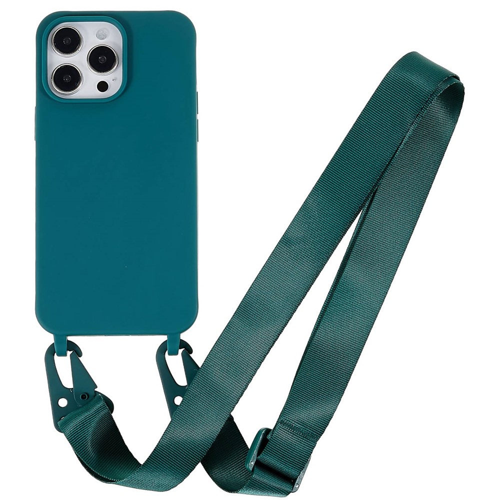 Til iPhone 14 Pro 6,1 tommer Anti-ridse Mat Overflade TPU Telefoncover Anti-fald Beskyttende Skal + Bred Strop