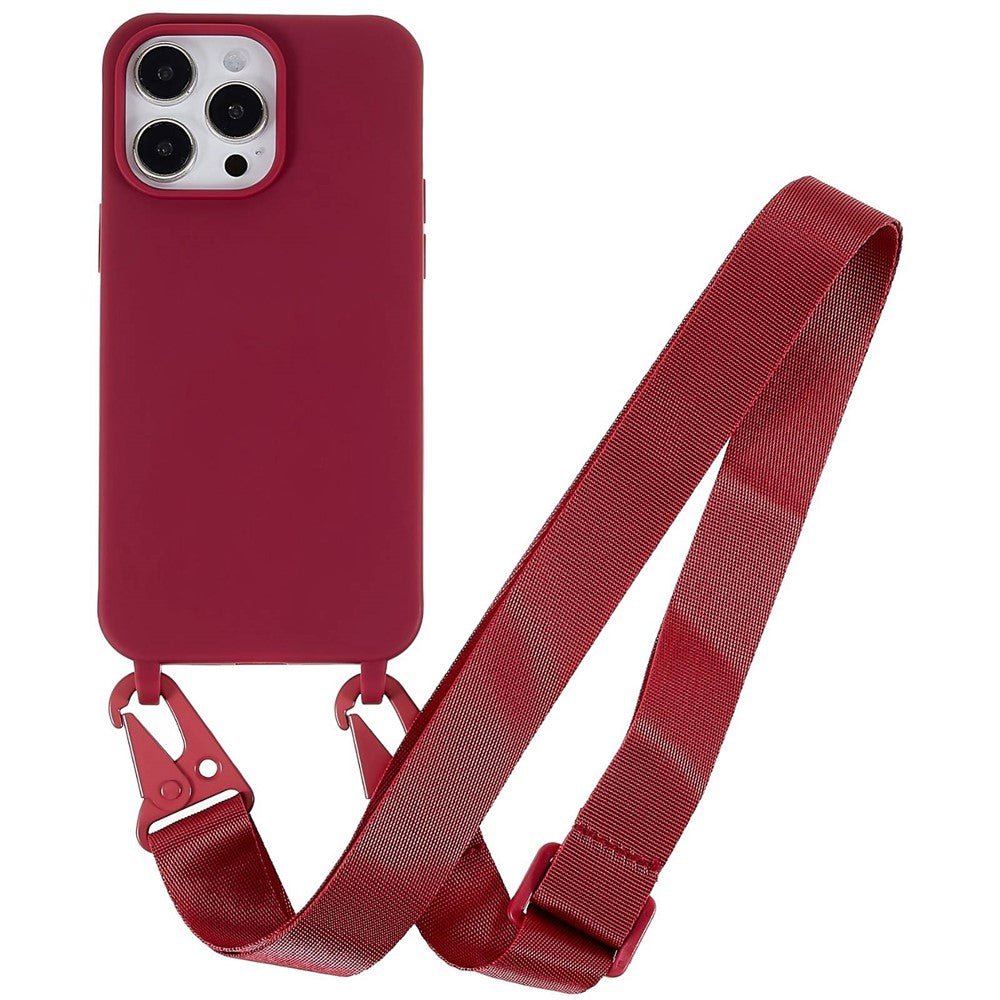 Til iPhone 14 Pro 6,1 tommer Anti-ridse Mat Overflade TPU Telefoncover Anti-fald Beskyttende Skal + Bred Strop