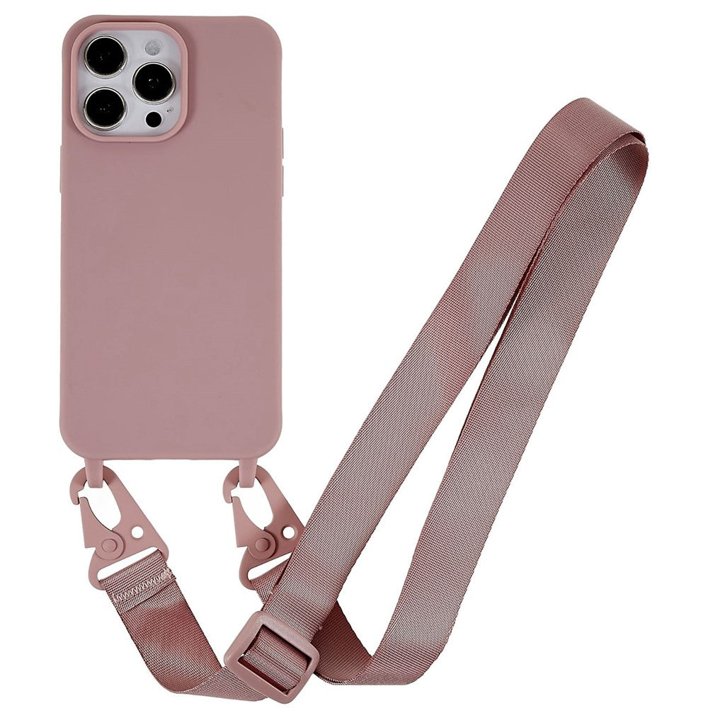 Til iPhone 14 Pro 6,1 tommer Anti-ridse Mat Overflade TPU Telefoncover Anti-fald Beskyttende Skal + Bred Strop