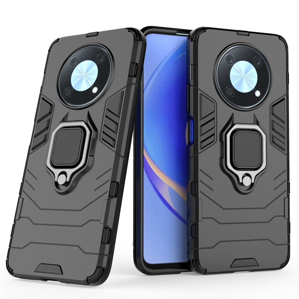 Skyddsskal för Huawei nova Y90 4G / Enjoy 50 Pro 4G Hårt PC + TPU Reptåligt bakstycke med fingerringsstativ