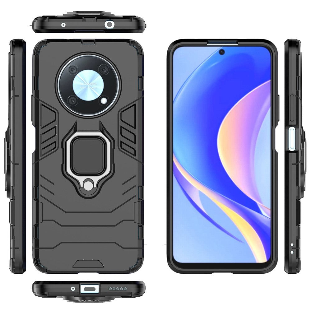 Skyddsskal för Huawei nova Y90 4G / Enjoy 50 Pro 4G Hårt PC + TPU Reptåligt bakstycke med fingerringsstativ