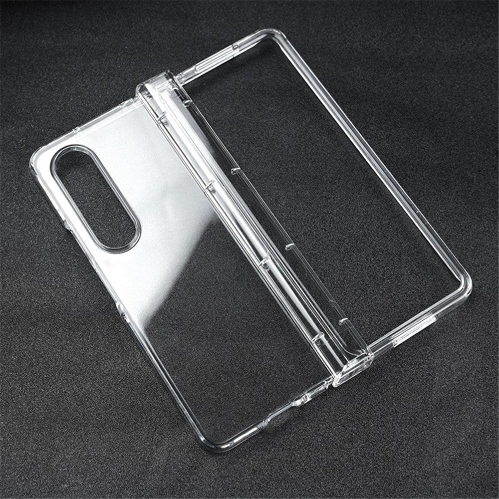For Samsung Galaxy Z Fold4 5G Transparent Folding Phone Case Anti-fall Protective Cover with Hinge