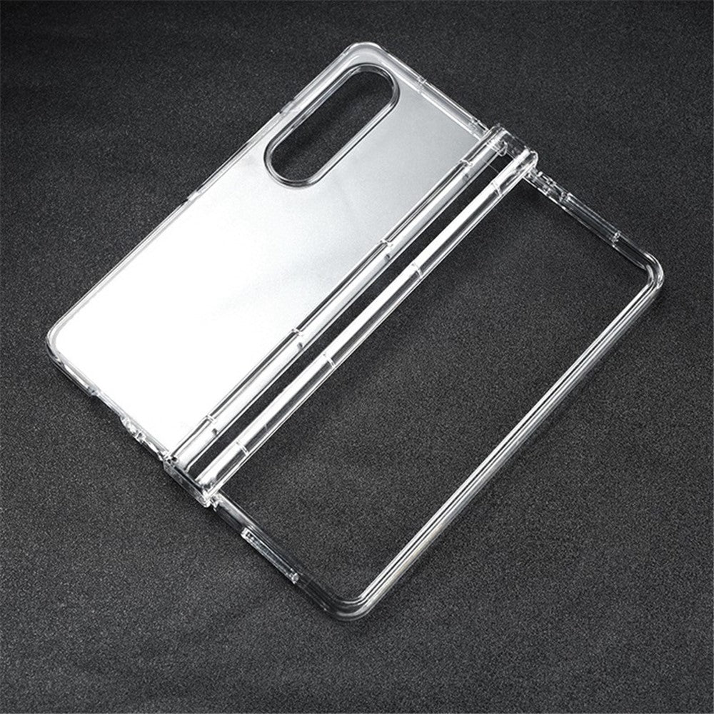 For Samsung Galaxy Z Fold4 5G Transparent Folding Phone Case Anti-fall Protective Cover with Hinge