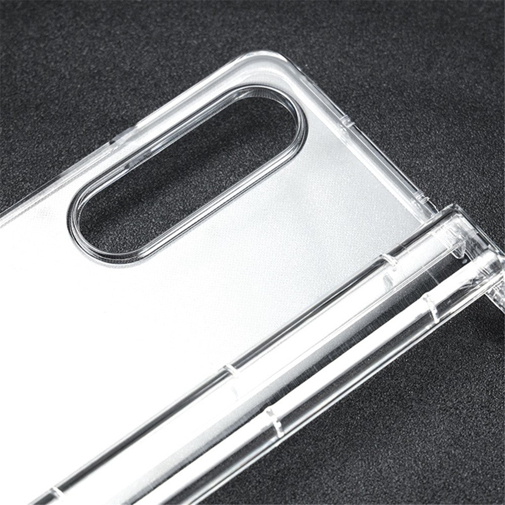 For Samsung Galaxy Z Fold4 5G Transparent Folding Phone Case Anti-fall Protective Cover with Hinge