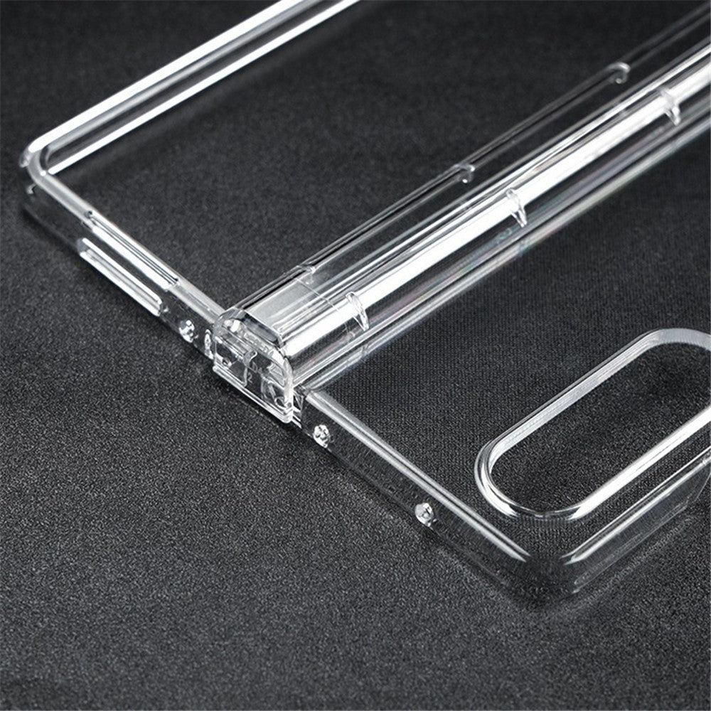 For Samsung Galaxy Z Fold4 5G Transparent Folding Phone Case Anti-fall Protective Cover with Hinge