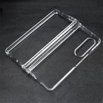 For Samsung Galaxy Z Fold4 5G Transparent Folding Phone Case Anti-fall Protective Cover with Hinge