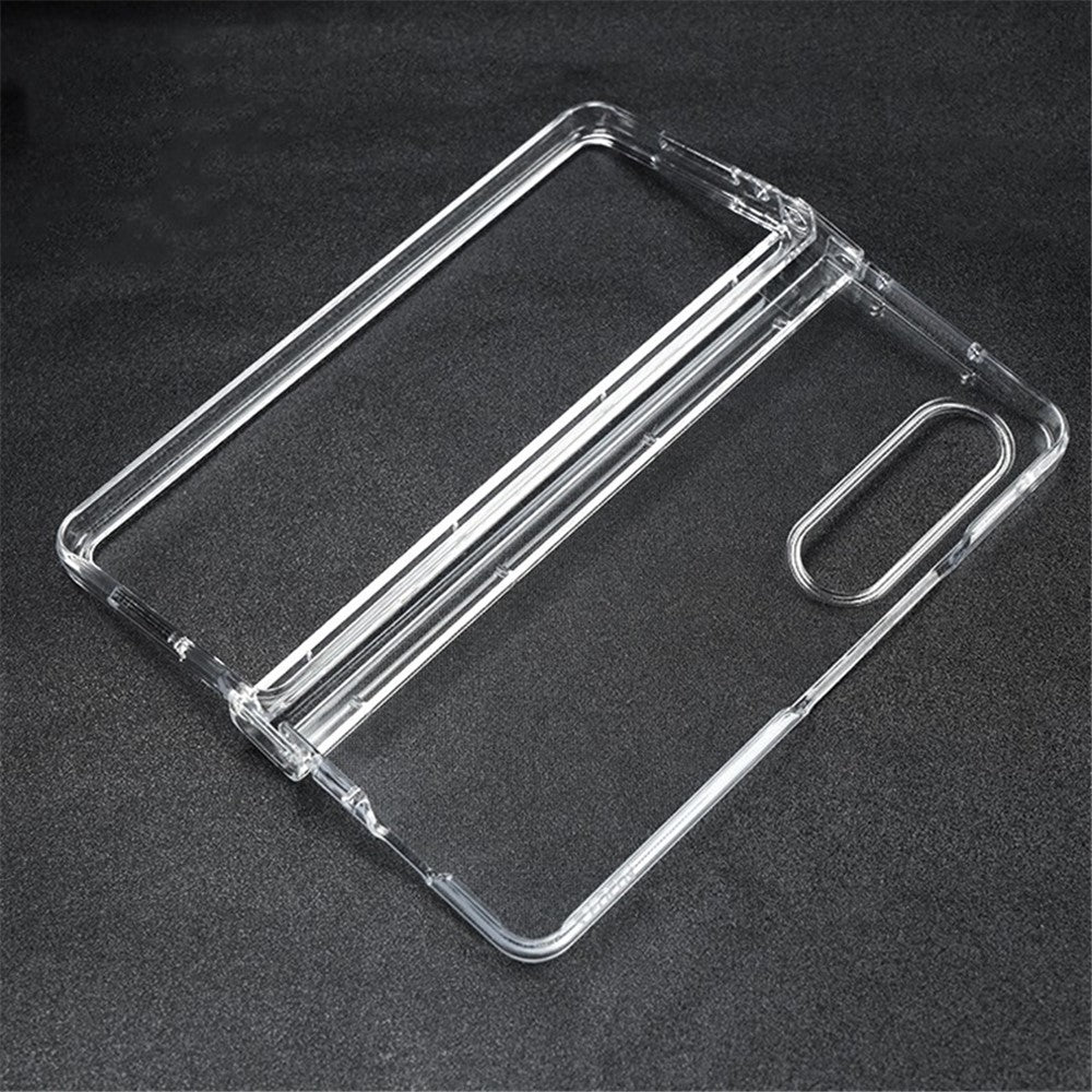 For Samsung Galaxy Z Fold4 5G Transparent Folding Phone Case Anti-fall Protective Cover with Hinge