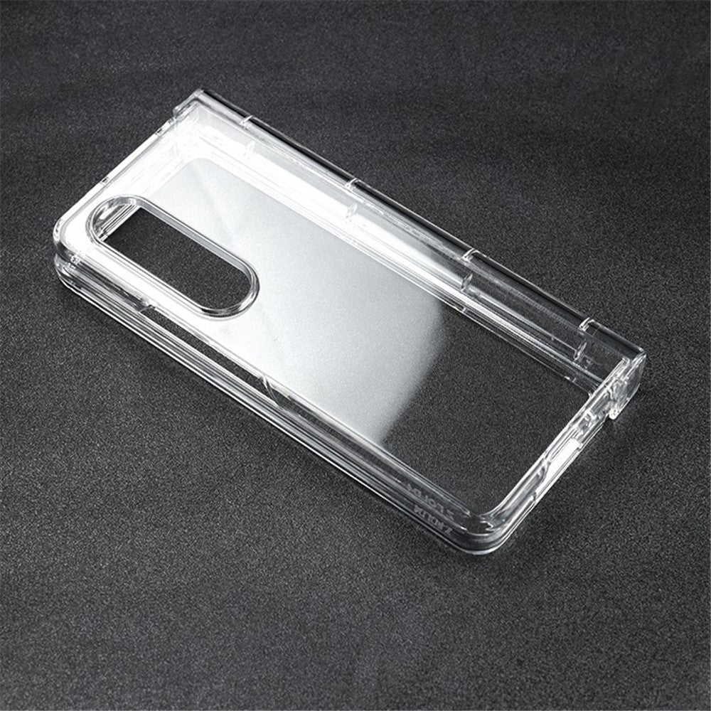 For Samsung Galaxy Z Fold4 5G Transparent Folding Phone Case Anti-fall Protective Cover with Hinge