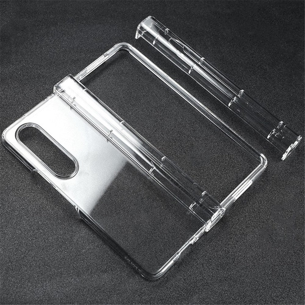For Samsung Galaxy Z Fold4 5G Transparent Folding Phone Case Anti-fall Protective Cover with Hinge