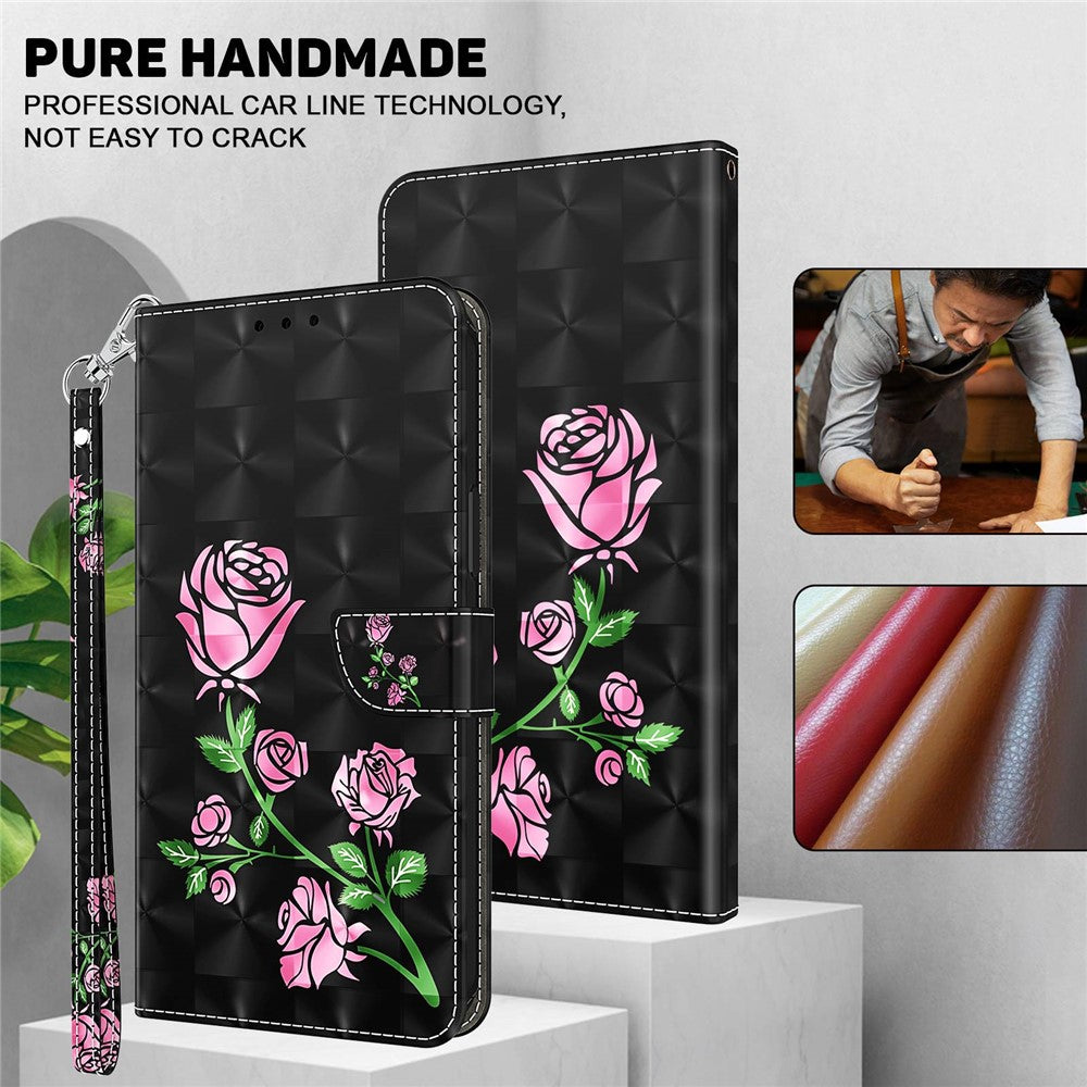 For Samsung Galaxy A33 5G 3D Pattern Printing Shockproof Phone Case Wallet Stand PU Leather Anti-scratch Phone Cover