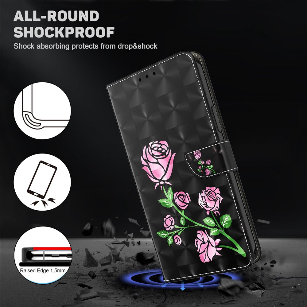 For Samsung Galaxy A33 5G 3D Pattern Printing Shockproof Phone Case Wallet Stand PU Leather Anti-scratch Phone Cover