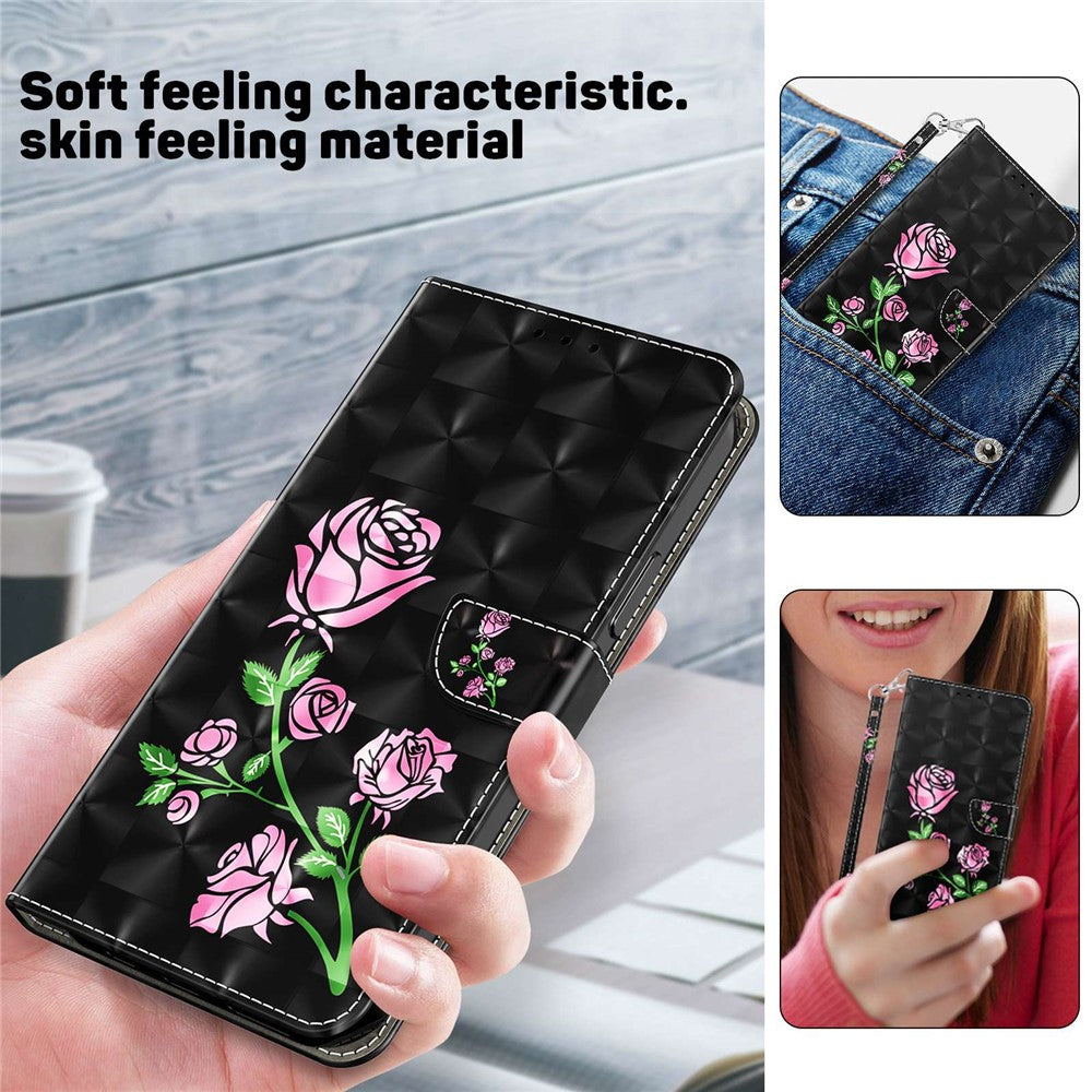 For Samsung Galaxy A33 5G 3D Pattern Printing Shockproof Phone Case Wallet Stand PU Leather Anti-scratch Phone Cover