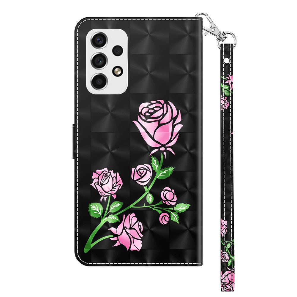 For Samsung Galaxy A33 5G 3D Pattern Printing Shockproof Phone Case Wallet Stand PU Leather Anti-scratch Phone Cover