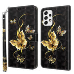 For Samsung Galaxy A33 5G 3D Pattern Printing Shockproof Phone Case Wallet Stand PU Leather Anti-scratch Phone Cover