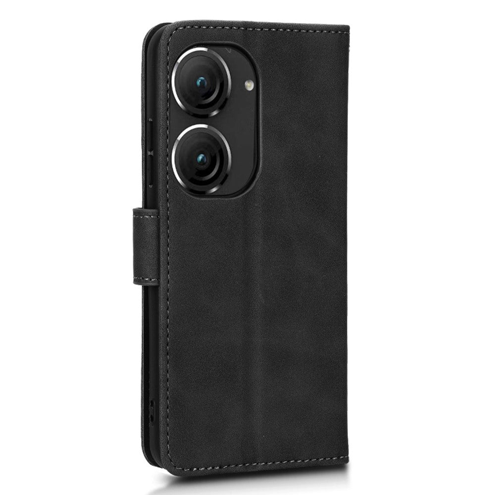 For Asus Zenfone 9 5G Skin-Touch Feeling Phone Wallet Stand Case PU Leather Magnetic Clasp Shockproof Cover