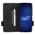 Hardware Decor Telefoncover til Asus ROG Phone 6 5G, Dobbelt Magnetlås PU Læder Anti-fald Pung Stander Cover