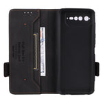 Hardware Decor Telefoncover til Asus ROG Phone 6 5G, Dobbelt Magnetlås PU Læder Anti-fald Pung Stander Cover