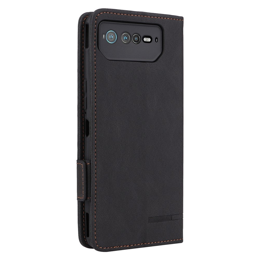 Hardware Decor Telefoncover til Asus ROG Phone 6 5G, Dobbelt Magnetlås PU Læder Anti-fald Pung Stander Cover