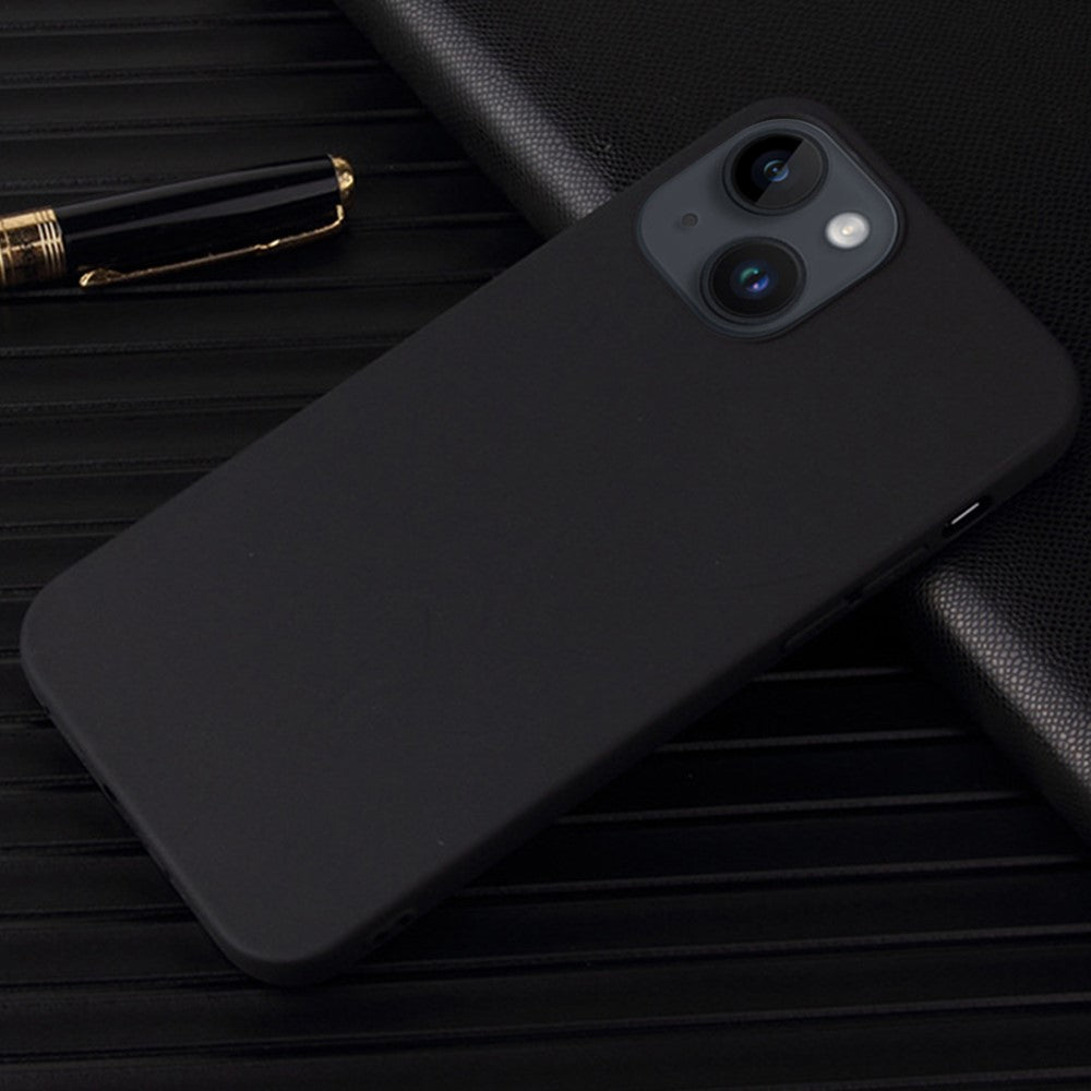 For iPhone 15 Plus / 14 Plus Matte Surface Soft TPU Phone Back Cover Anti-Drop Anti-Fingerprint Case