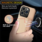 For iPhone 14 Pro Max 6.7 inch Carbon Fiber Texture RFID Blocking Wallet Design Phone Case Leather Coated TPU Anti-scratch Magnetic Cover with Kickstand