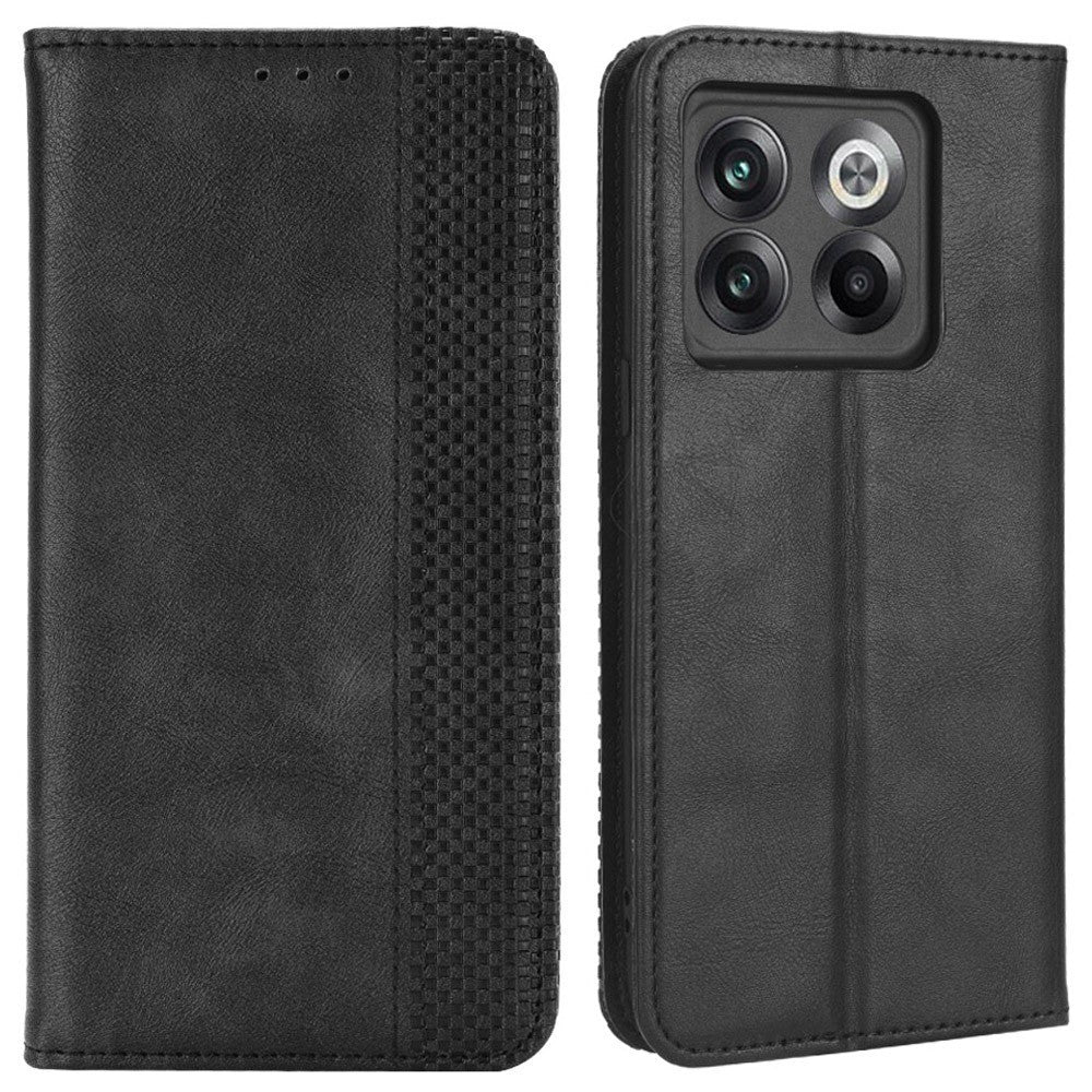 OnePlus 10T 5G / Ace Pro 5G Magnetiskt Plånboksfodral med Autostängning Funktionsfodral Retro Tryckmönster PU-läder Stativ Skyddande Skal