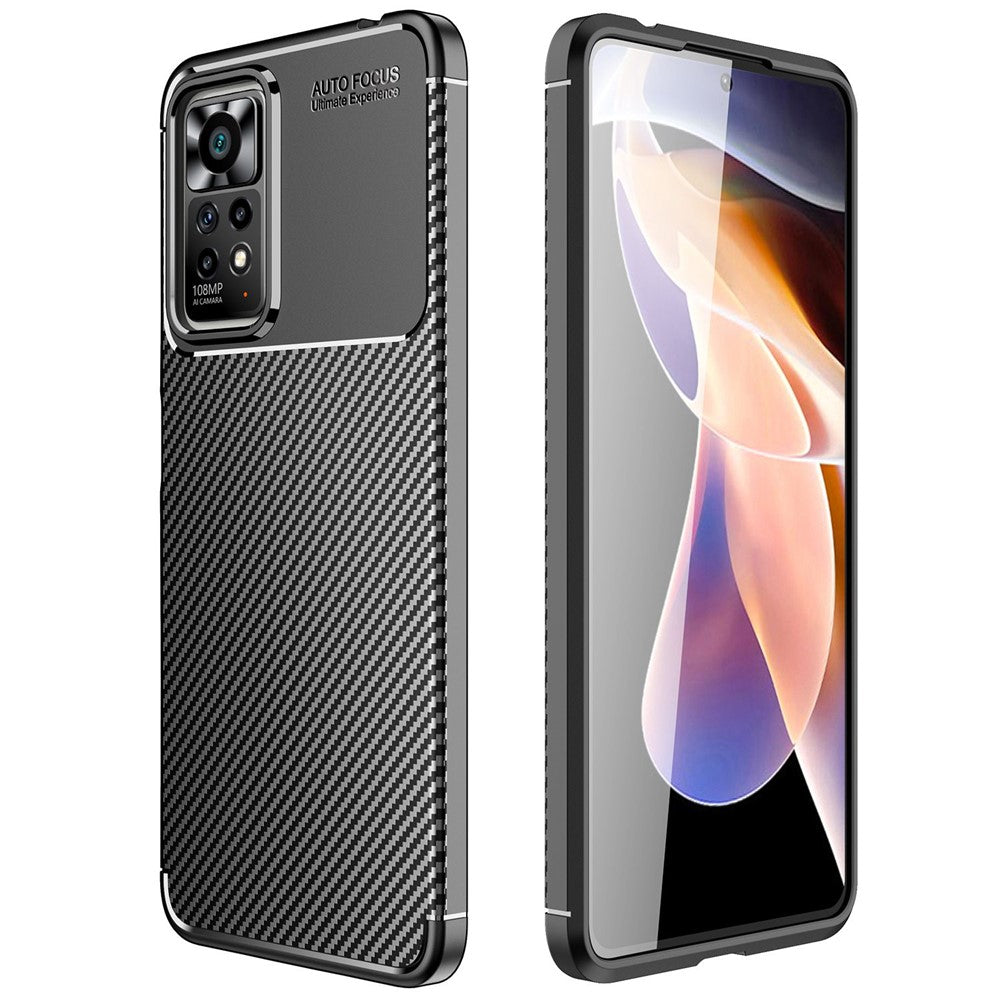 For Xiaomi Redmi Note 11 Pro+ 5G / Note 11 Pro 5G Carbon Fiber Texture Phone Cover Ultra Slim Soft TPU Back Case