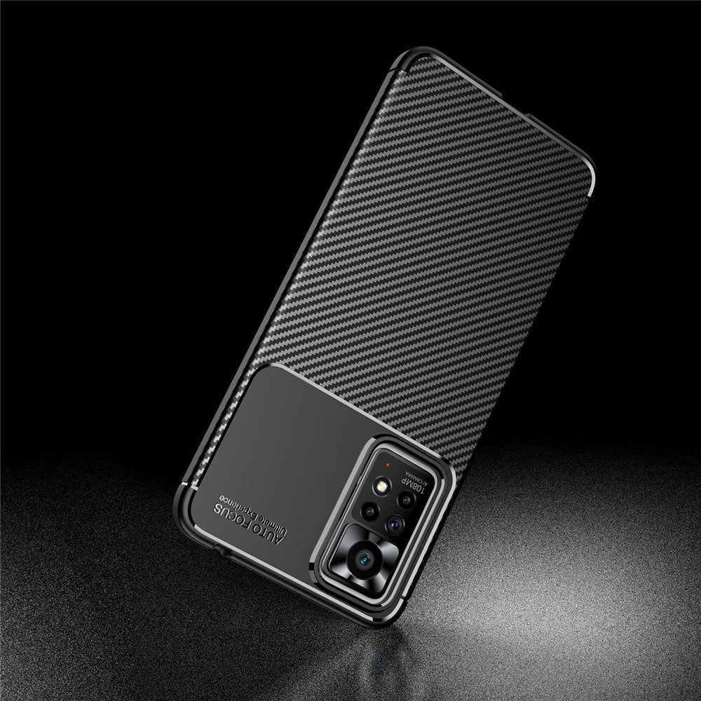 For Xiaomi Redmi Note 11 Pro+ 5G / Note 11 Pro 5G Carbon Fiber Texture Phone Cover Ultra Slim Soft TPU Back Case