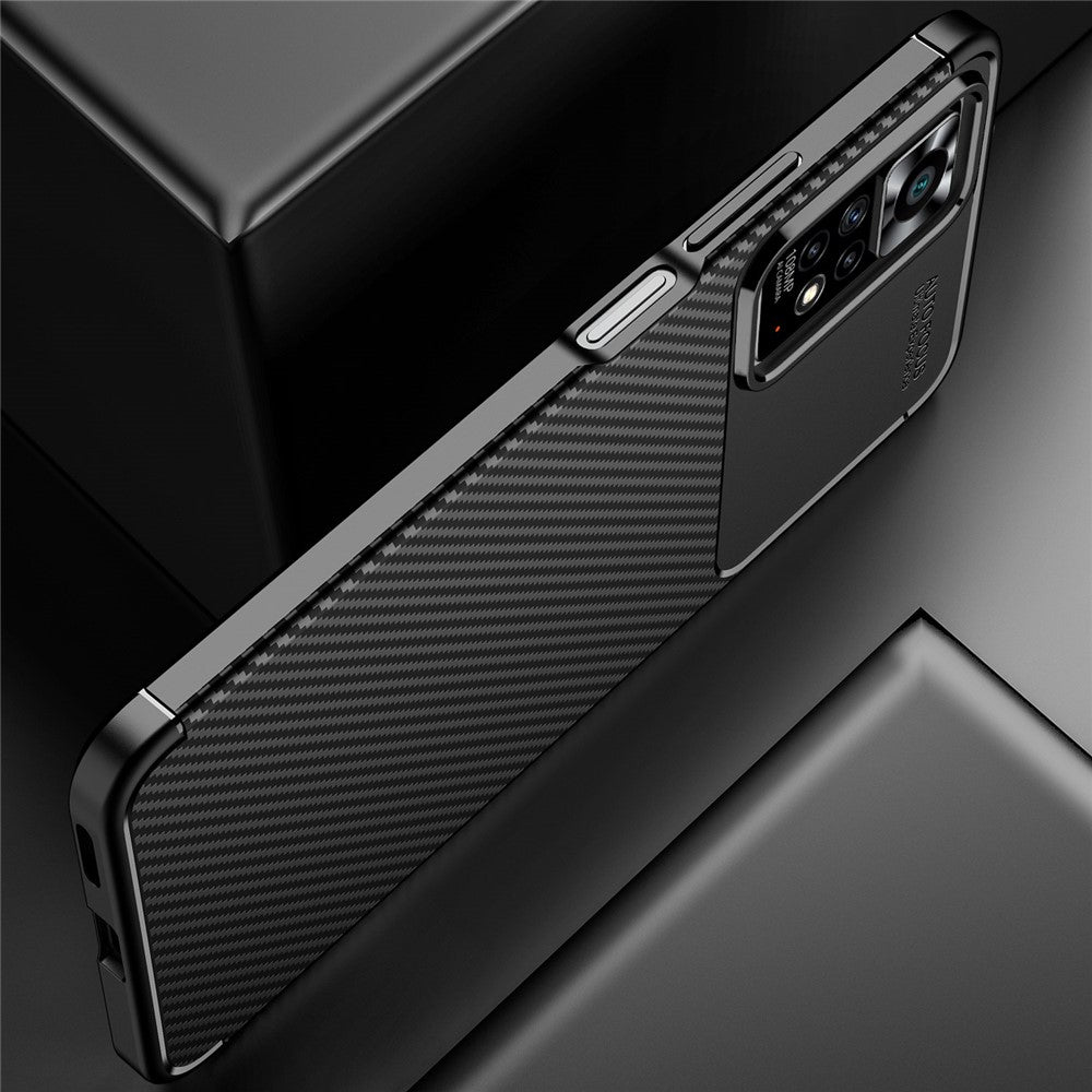 For Xiaomi Redmi Note 11 Pro+ 5G / Note 11 Pro 5G Carbon Fiber Texture Phone Cover Ultra Slim Soft TPU Back Case
