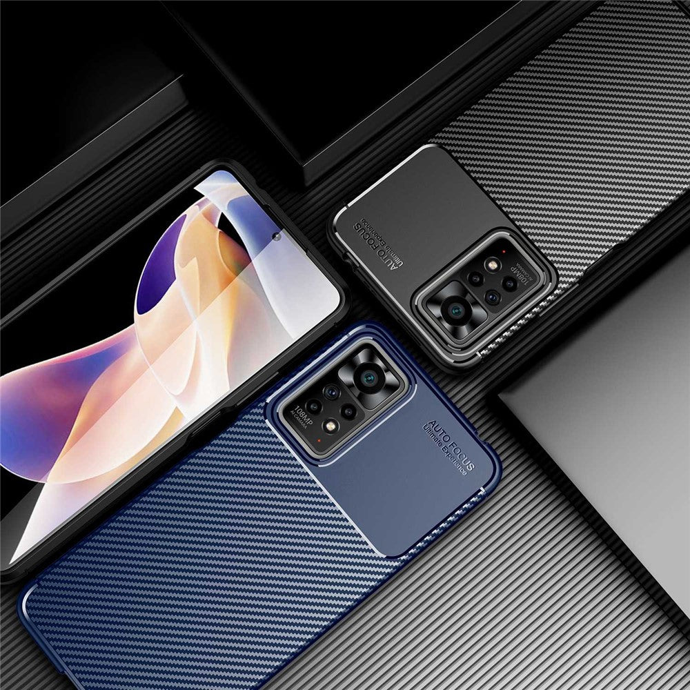 For Xiaomi Redmi Note 11 Pro+ 5G / Note 11 Pro 5G Carbon Fiber Texture Phone Cover Ultra Slim Soft TPU Back Case
