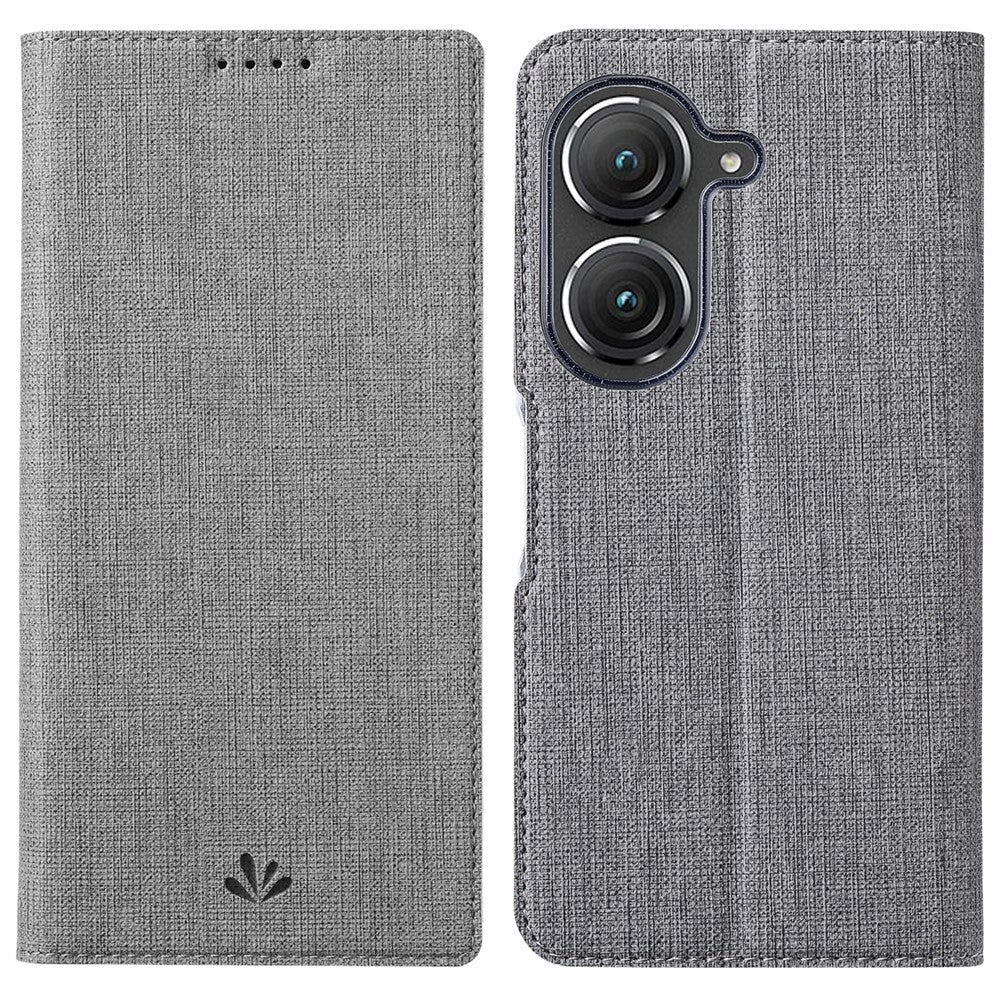VILI DMX Series Phone Case for Asus Zenfone 9 5G, Full Protection PU Leather Phone Shell Stand Cover with Card Slot