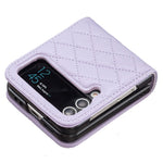 BINFEN COLOR Phone Case for Samsung Galaxy Z Flip4 5G, Imprinted Rhombus Pattern Protective Phone Cover
