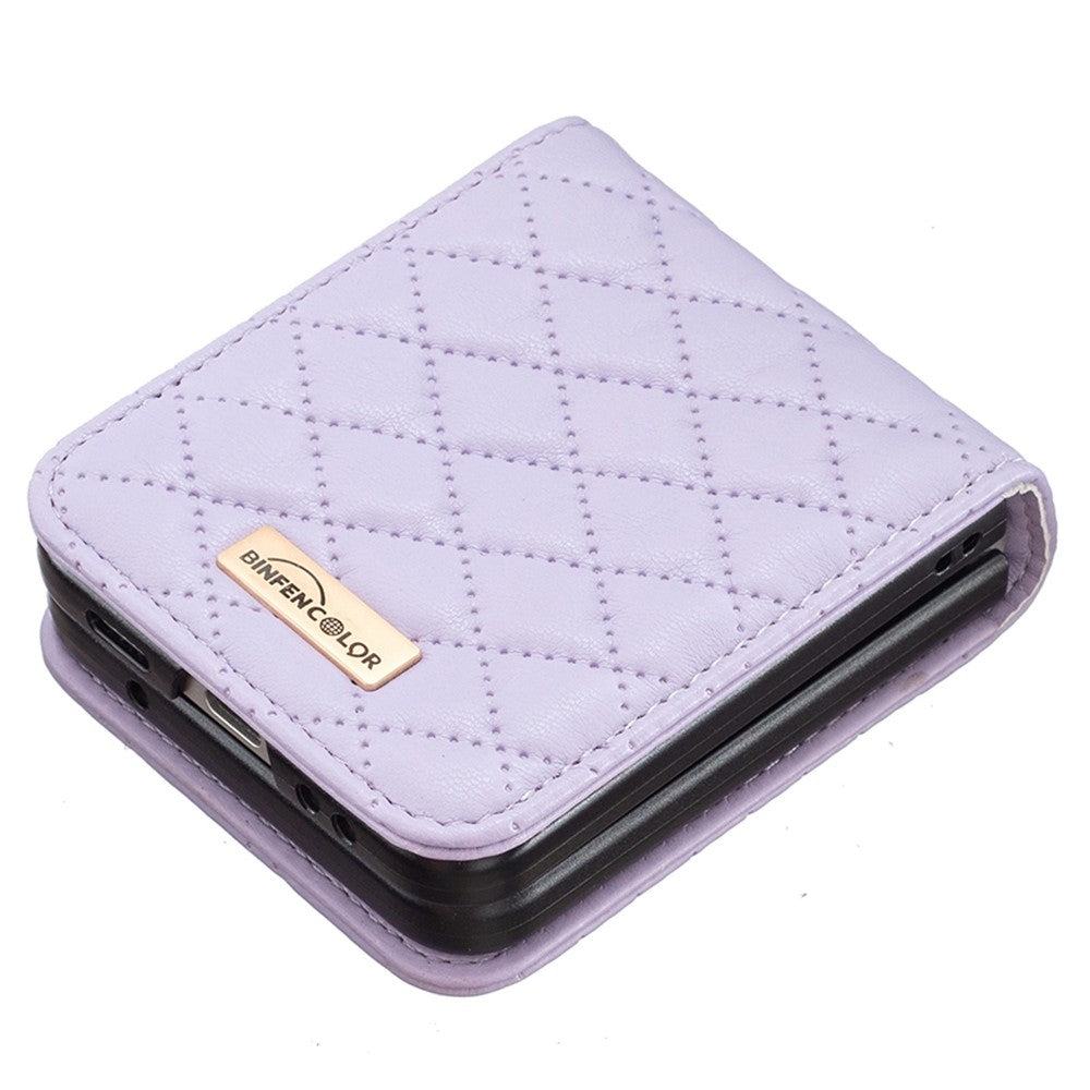BINFEN COLOR Phone Case for Samsung Galaxy Z Flip4 5G, Imprinted Rhombus Pattern Protective Phone Cover