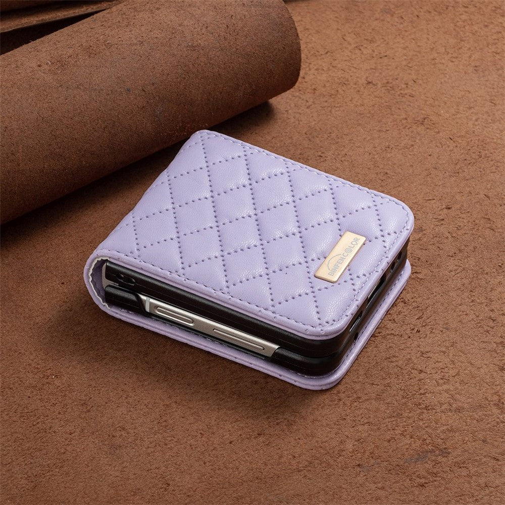 BINFEN COLOR Phone Case for Samsung Galaxy Z Flip4 5G, Imprinted Rhombus Pattern Protective Phone Cover