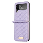 BINFEN COLOR Phone Case for Samsung Galaxy Z Flip4 5G, Imprinted Rhombus Pattern Protective Phone Cover