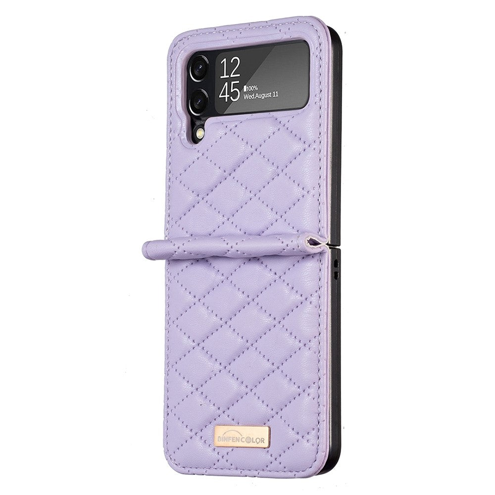 BINFEN COLOR Phone Case for Samsung Galaxy Z Flip4 5G, Imprinted Rhombus Pattern Protective Phone Cover