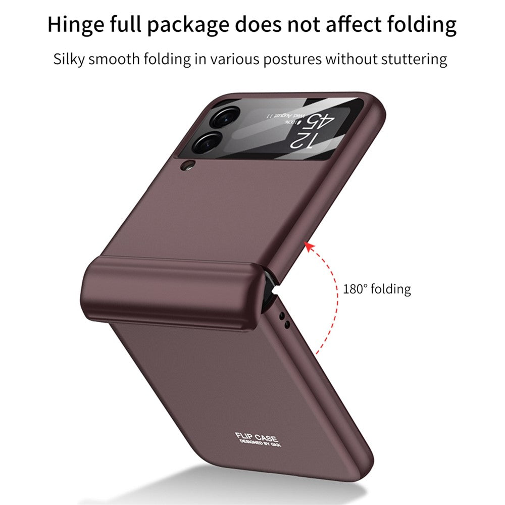 GKK För Samsung Galaxy Z Flip4 5G Hårt PC Vikbart mobilskal Magnetiskt Gångjärn Kameralinsfilm Fullt Skyddande Fodral