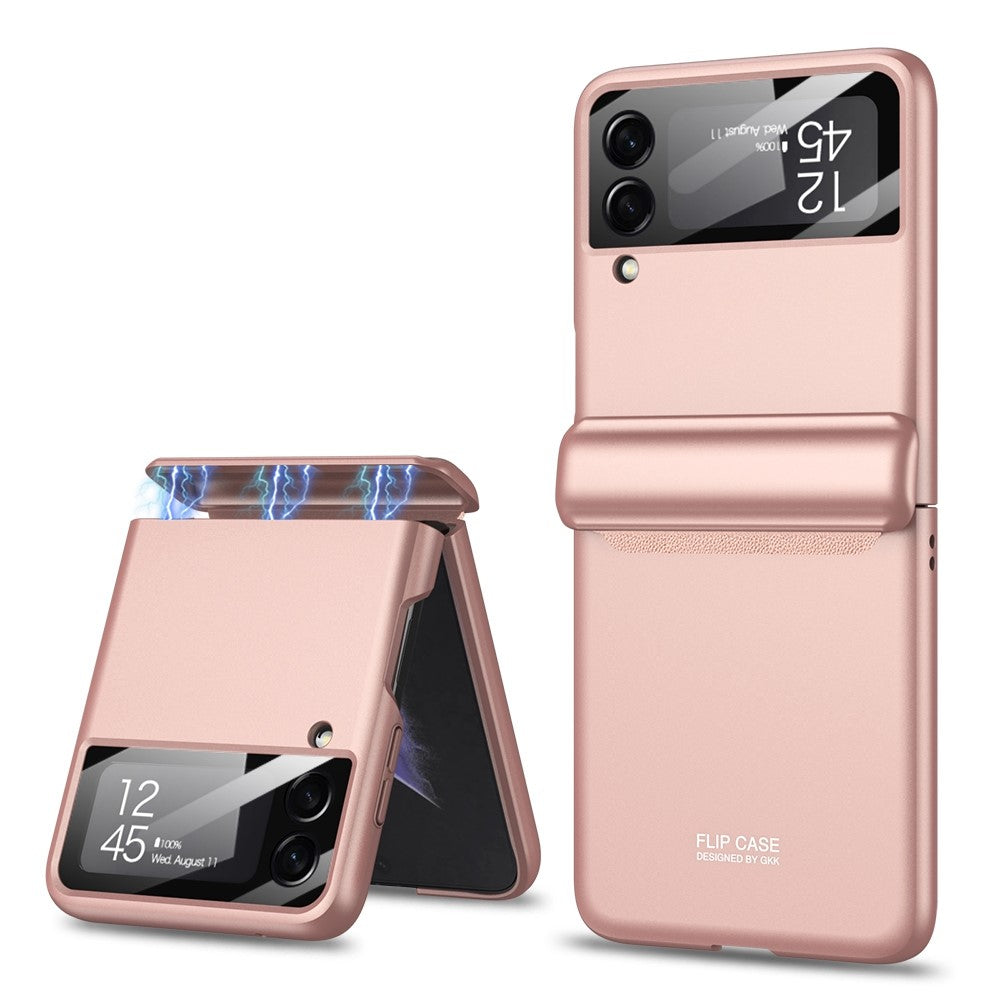 GKK För Samsung Galaxy Z Flip4 5G Hårt PC Vikbart mobilskal Magnetiskt Gångjärn Kameralinsfilm Fullt Skyddande Fodral