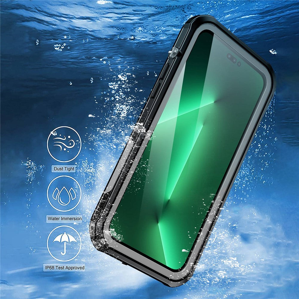 For iPhone 14 6.1 inch Transparent IP68 Waterproof Phone Case Drop-proof Full Protection Mobile Phone Cover