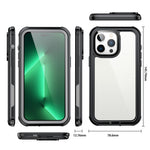 For iPhone 14 Pro 6.1 inch Transparent IP68 Waterproof Phone Case Anti-shock Neoprene Coated Mobile Phone Cover
