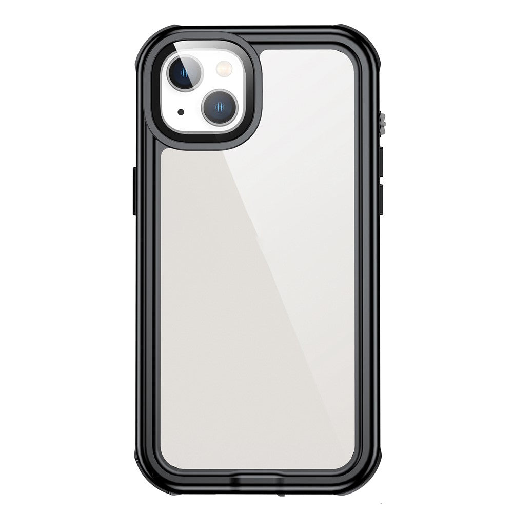 IP68 Waterproof Phone Case For iPhone 14 Plus Transparent Sensitive Touch PC+Neoprene Mobile Phone Cover