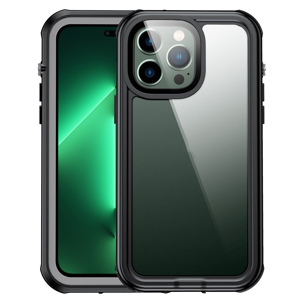 IP68 Vandtæt Telefoncover Til iPhone 14 Pro Max 6.7 tommer, Transparent Berøringsfølsomt PC+Neopren Beskyttende Anti-ridse Bagcover