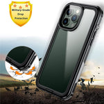 IP68 Vandtæt Telefoncover Til iPhone 14 Pro Max 6.7 tommer, Transparent Berøringsfølsomt PC+Neopren Beskyttende Anti-ridse Bagcover