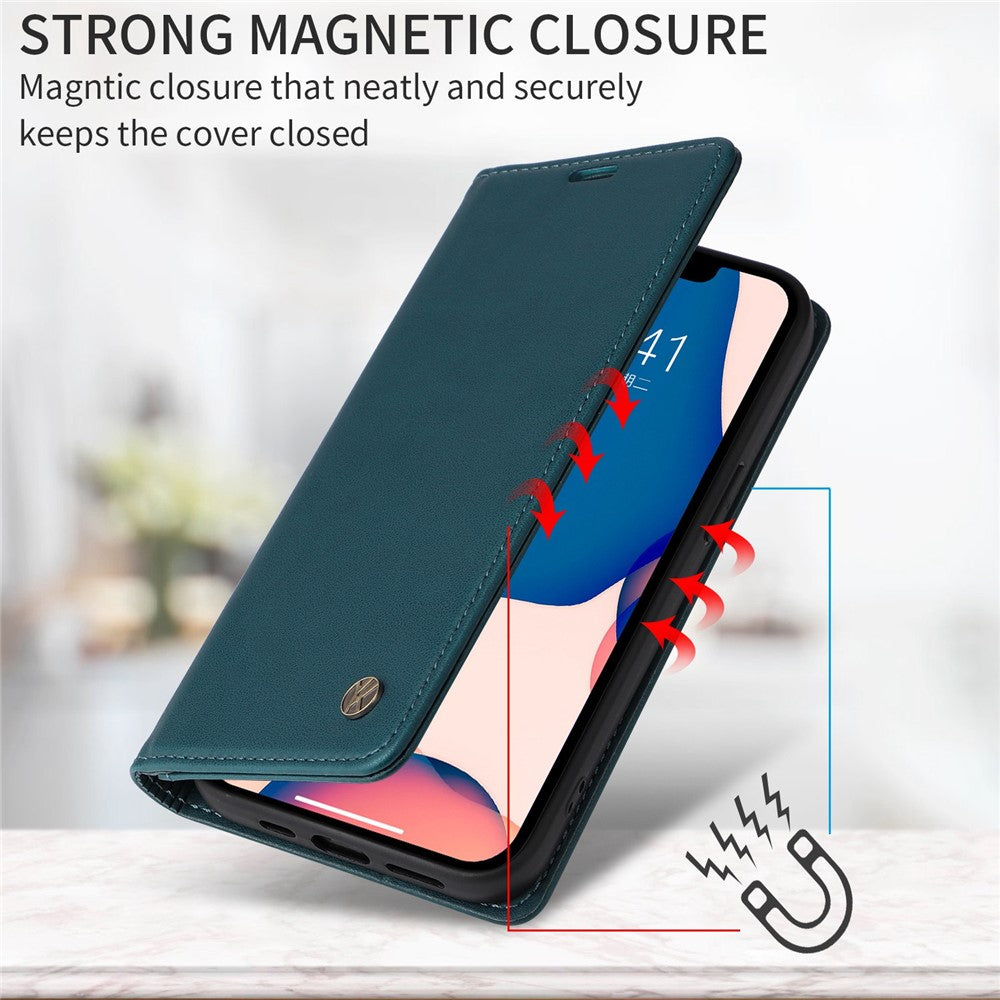 YIKATU Drop-proof Phone Cover For iPhone 14 Pro 6.1 inch, YK- 001 Scratch-resistant Magnetic Auto-absorbed PU Leather Flip Wallet Case Stand