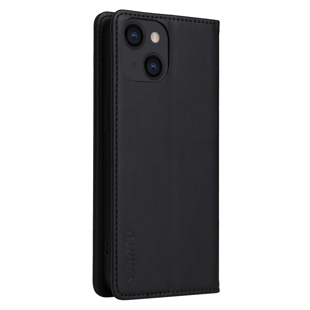YIKATU Stødsikkert telefoncover til iPhone 14 6,1 tommer, YK-001 PU-læder flip-pung-etui med stativ og magnetisk autosugende telefoncover