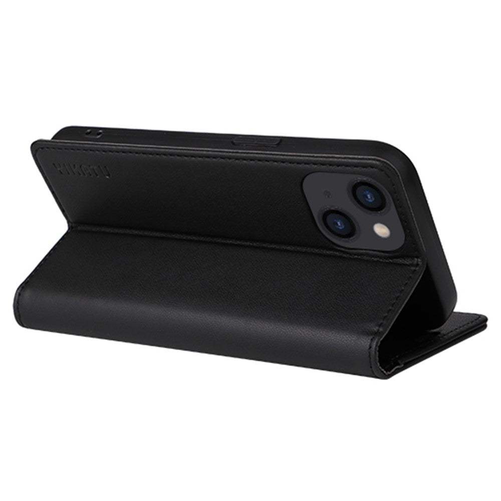 YIKATU Stødsikkert telefoncover til iPhone 14 6,1 tommer, YK-001 PU-læder flip-pung-etui med stativ og magnetisk autosugende telefoncover
