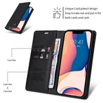 YIKATU Stødsikkert telefoncover til iPhone 14 6,1 tommer, YK-001 PU-læder flip-pung-etui med stativ og magnetisk autosugende telefoncover