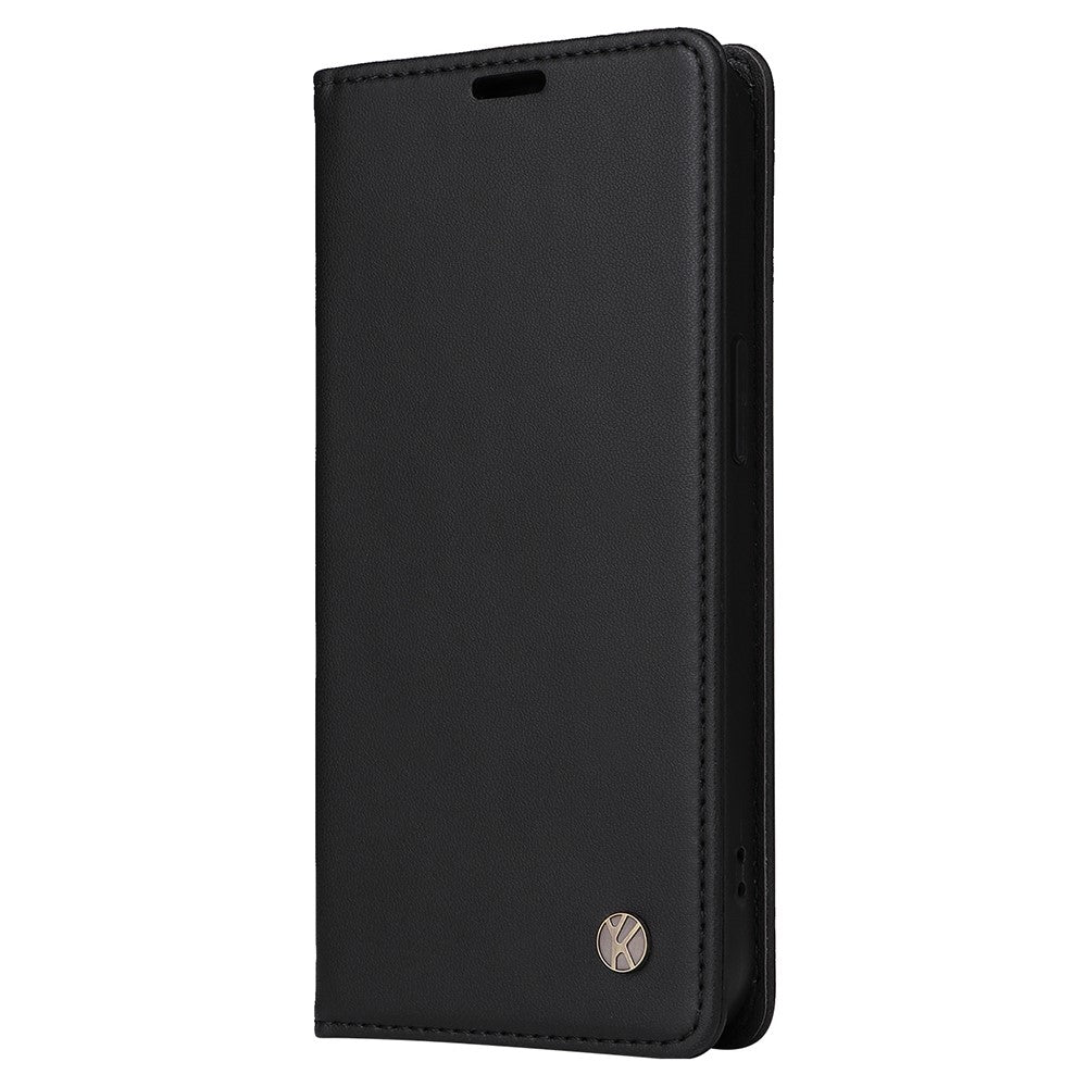YIKATU Stødsikkert telefoncover til iPhone 14 6,1 tommer, YK-001 PU-læder flip-pung-etui med stativ og magnetisk autosugende telefoncover