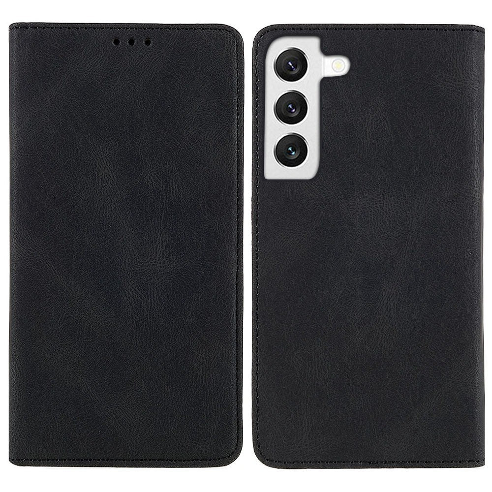 For Samsung Galaxy S22+ 5G PU Leather Wear-resistant Phone Case Magnetic Flip Stand Wallet Feature Shell
