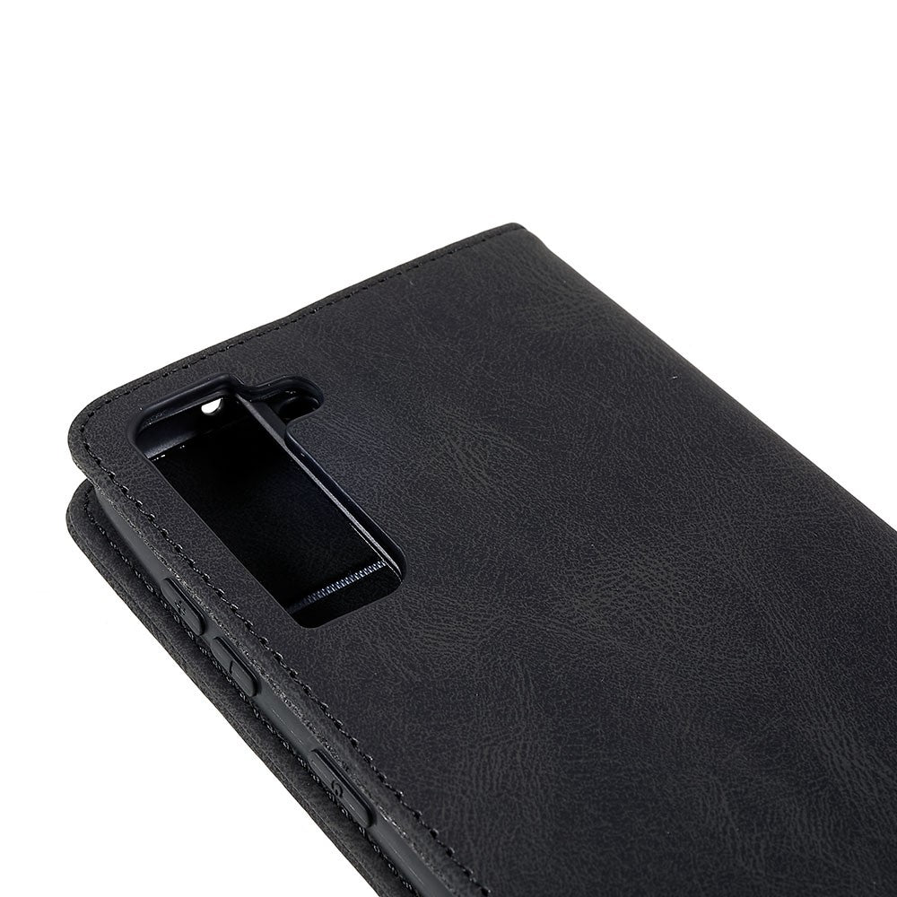 Samsung Galaxy S22+ 5G slidstærkt PU-læderetui med magnetisk foldestativ, pung og multifunktionelt etui