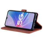 AZNS Phone Case for Oppo A97 5G PU Leather Folio Flip Cover Stand Wallet Magnetic TPU Interior Case